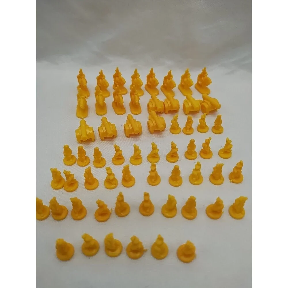 Set Of (60) 1993 Risk Yellow Board Game Player Pieces